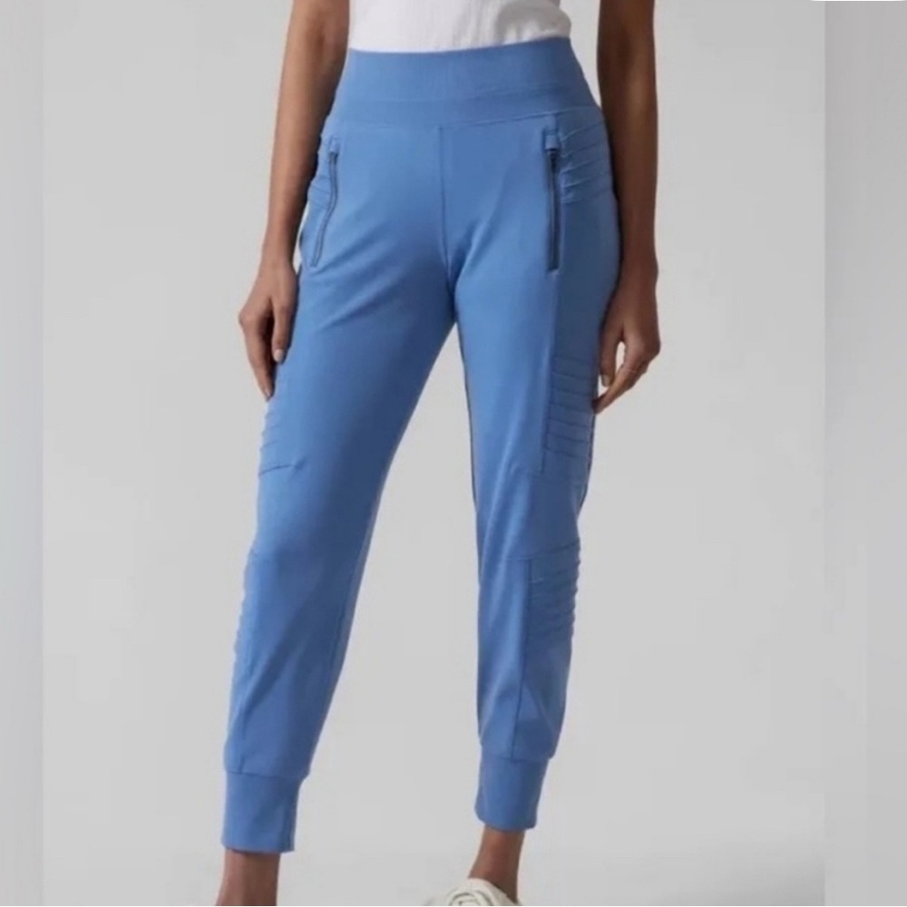 Athleta Baby Blue Venice Moto Joggers